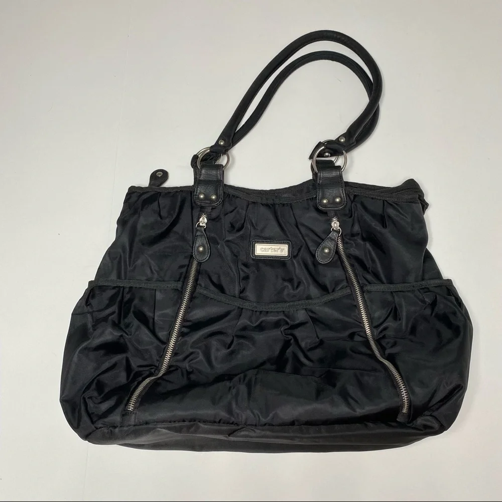 Carter's Fashion Front Double Zip Diaper Bag Black